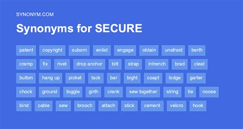 another word for securing.